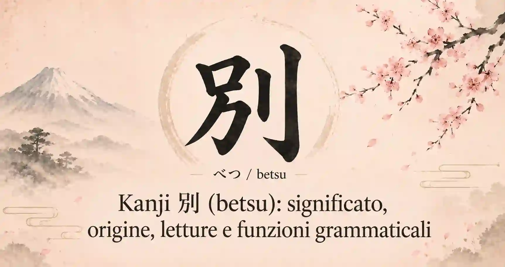 Kanji 別 (betsu): significato, origine, letture e funzioni grammaticali